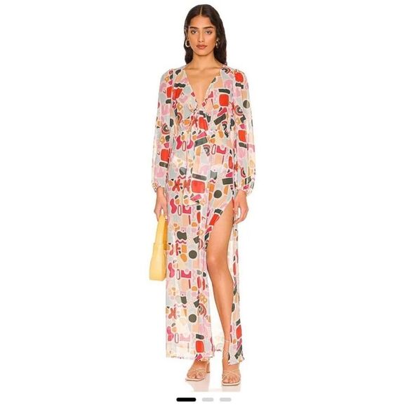 Beach Riot X Revolve Shiloh Cover-Up Dress in Abstract Shapes Size Large - Picture 1 of 7